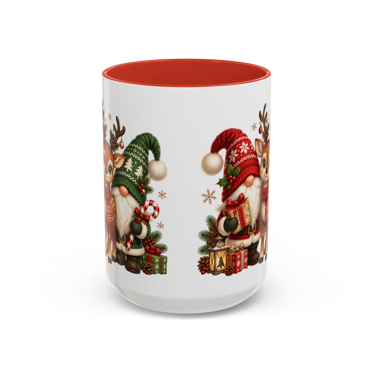 Festive Christmas Gnome and Reindeer Coffee Mug
