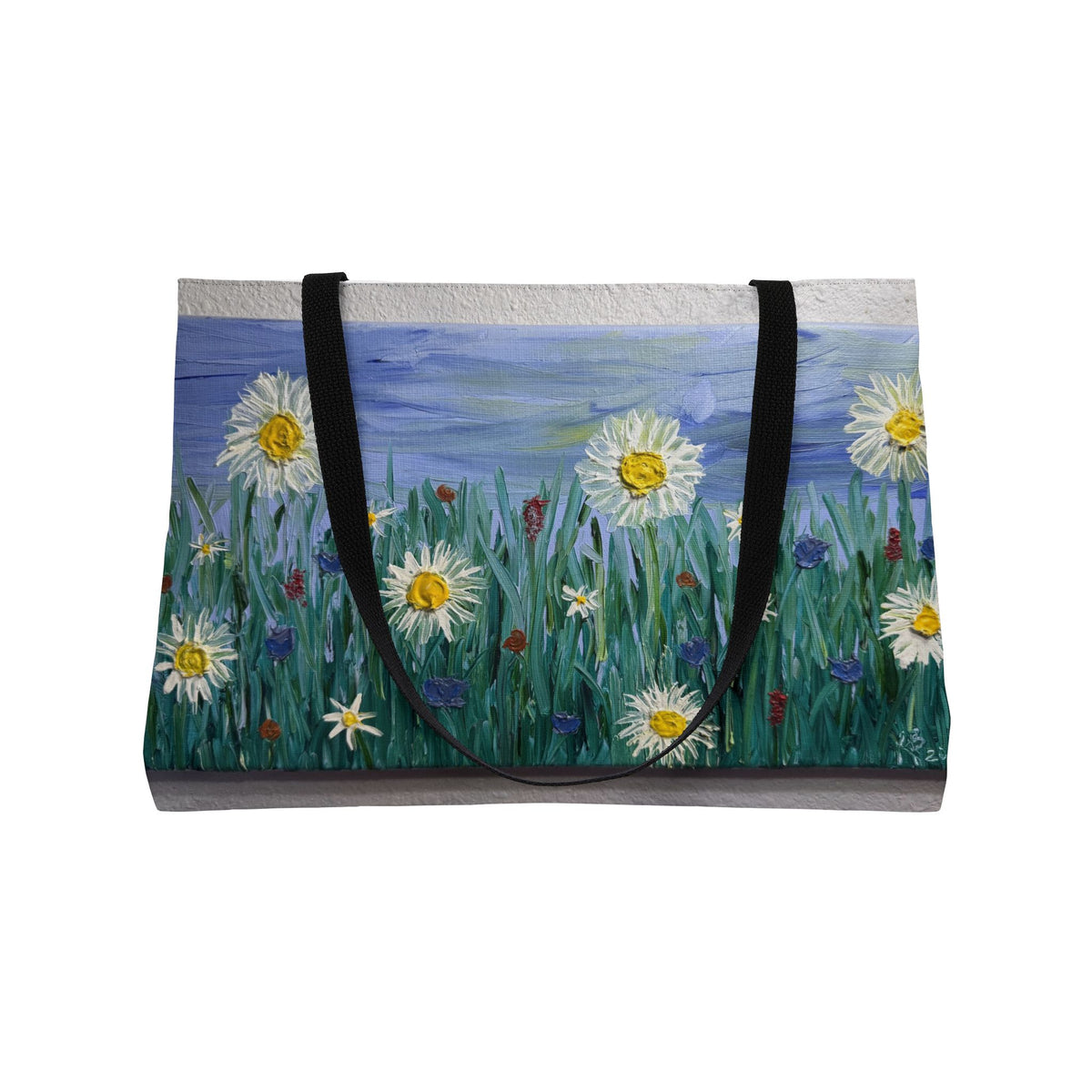 Daisy Meadow Weekender Tote — Floral Canvas Travel Bag