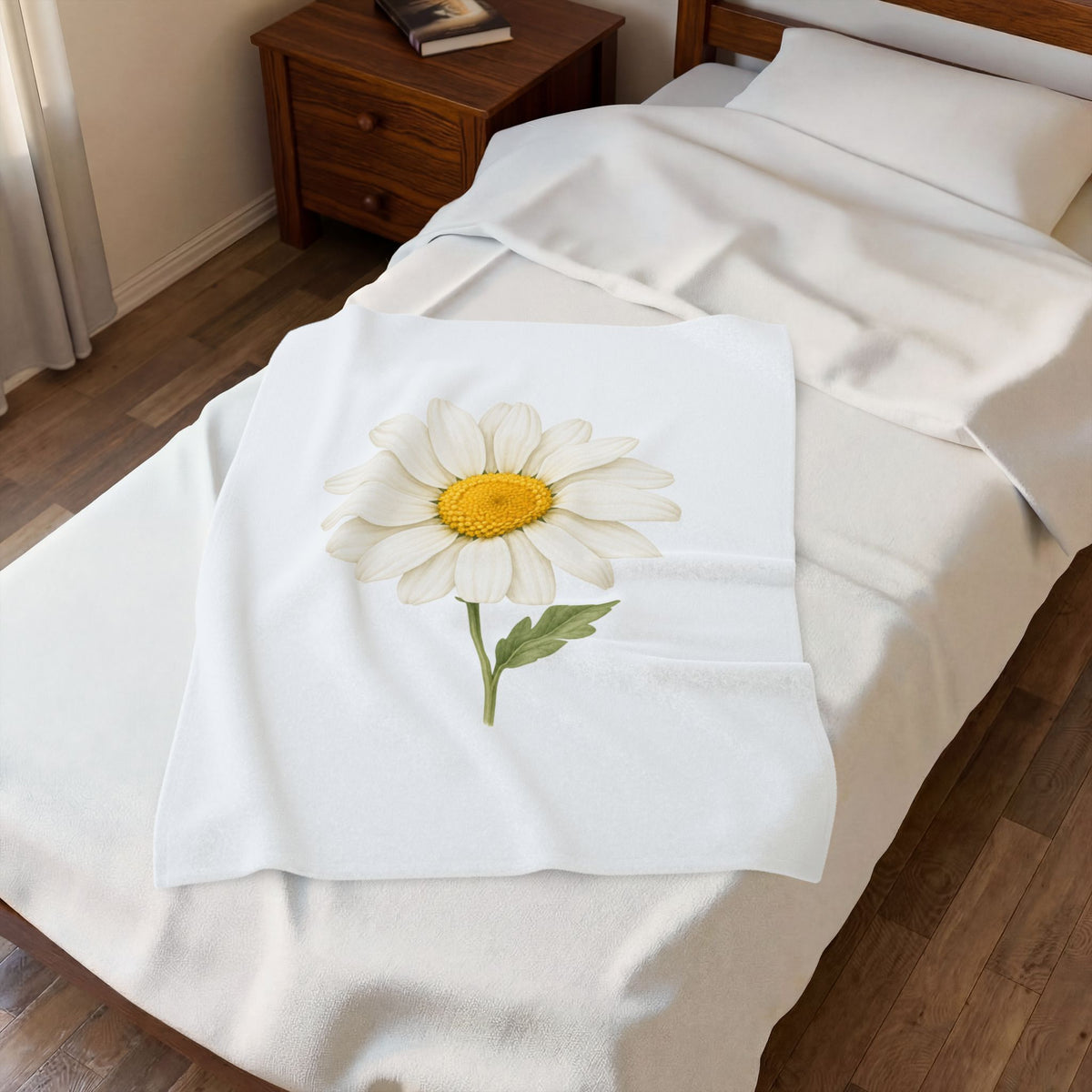 Daisy Floral Velveteen Plush Blanket