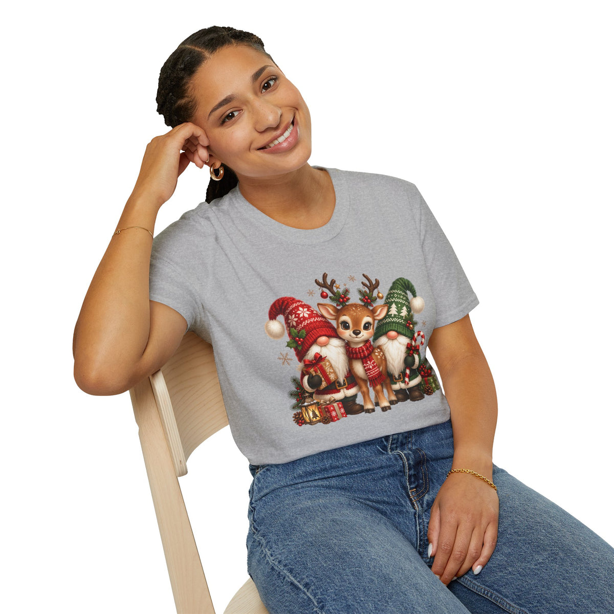 Christmas Reindeer and Bear Family T-Shirt