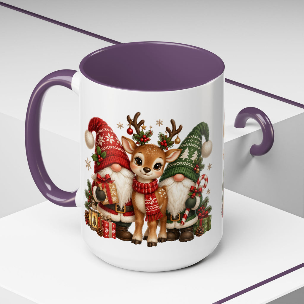 Festive Christmas Gnome and Reindeer Coffee Mug