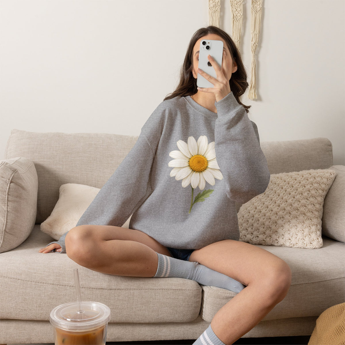 Daisy Flower Crewneck Sweatshirt