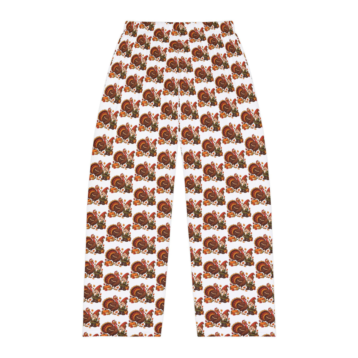 Men’s Pajama Pants – Cozy Autumn Pumpkin & Turkey Thanksgiving Print