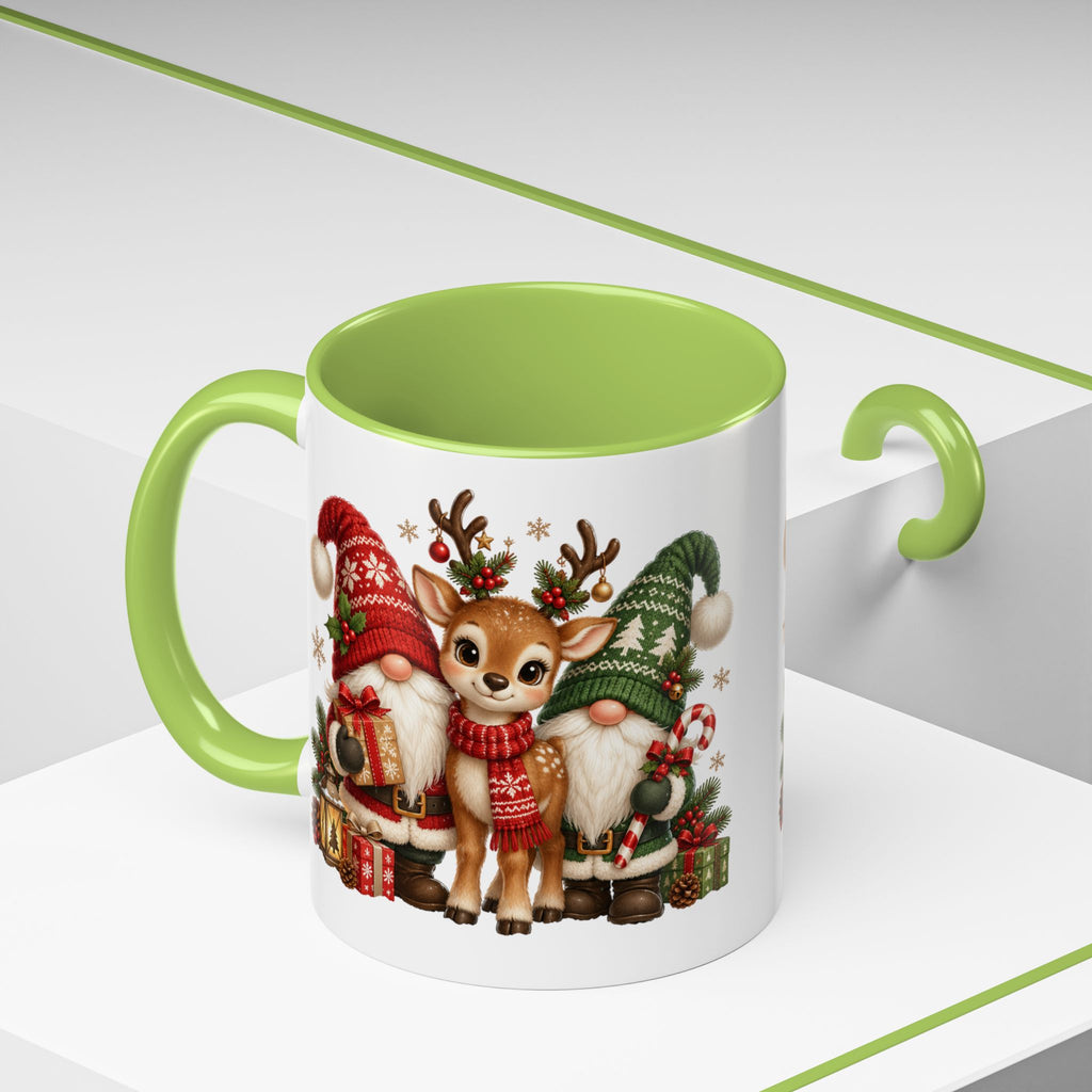 Festive Christmas Gnome and Reindeer Coffee Mug