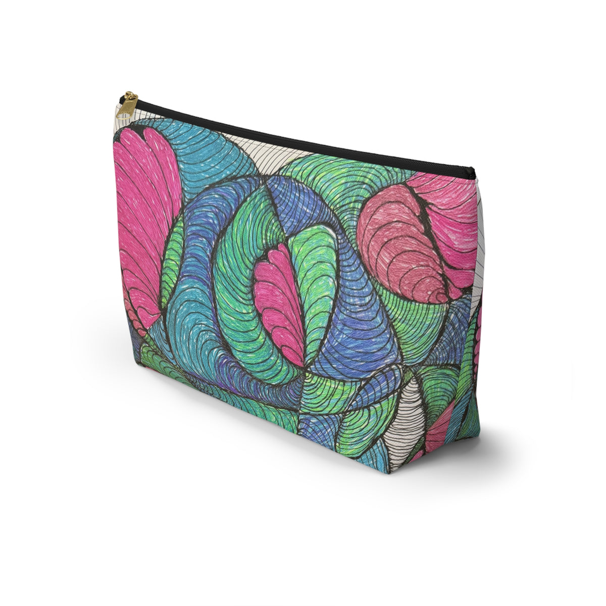 Colorful Abstract Floral Accessory Pouch