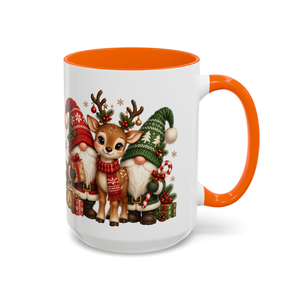 Festive Christmas Gnome and Reindeer Coffee Mug