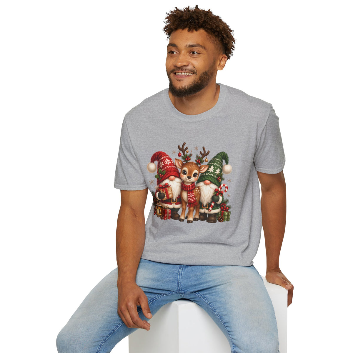 Christmas Reindeer and Bear Family T-Shirt