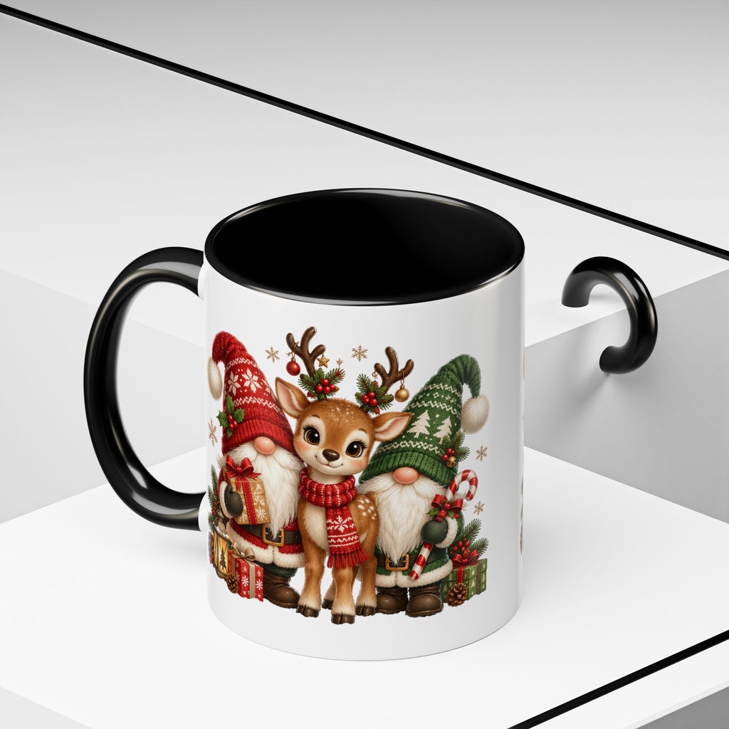 Festive Christmas Gnome and Reindeer Coffee Mug