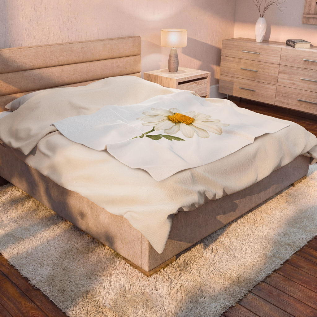 Daisy Floral Velveteen Plush Blanket