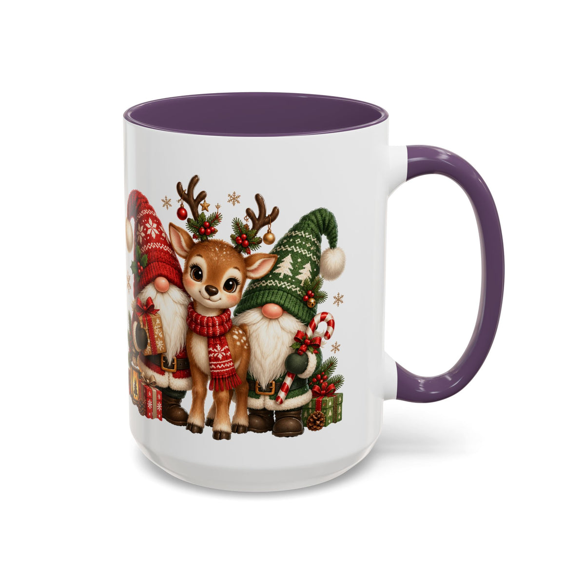Festive Christmas Gnome and Reindeer Coffee Mug