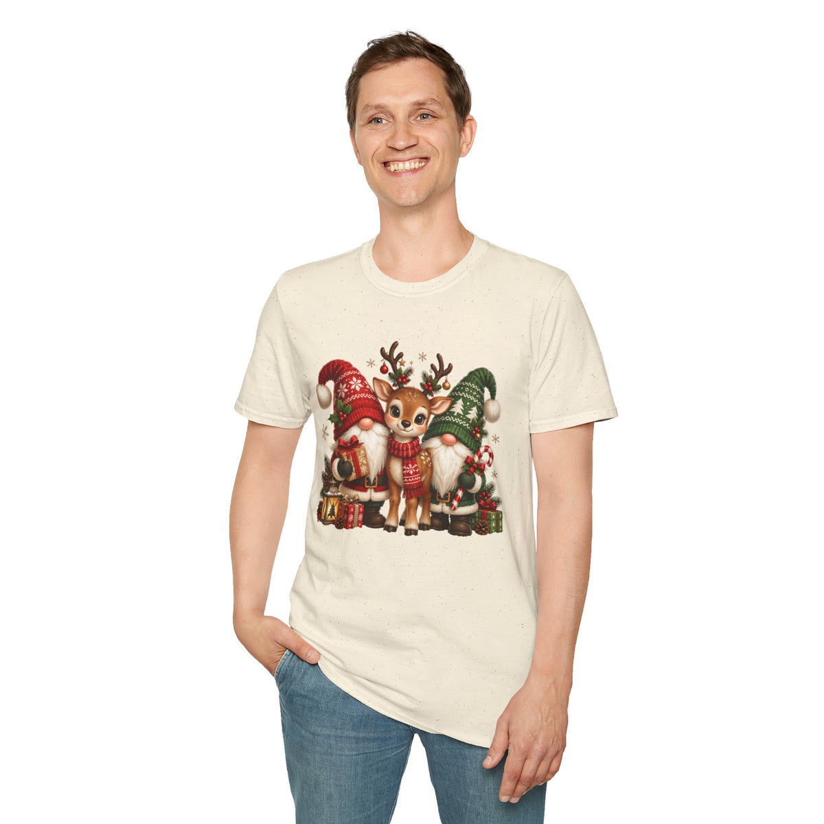 Christmas Reindeer and Bear Family T-Shirt
