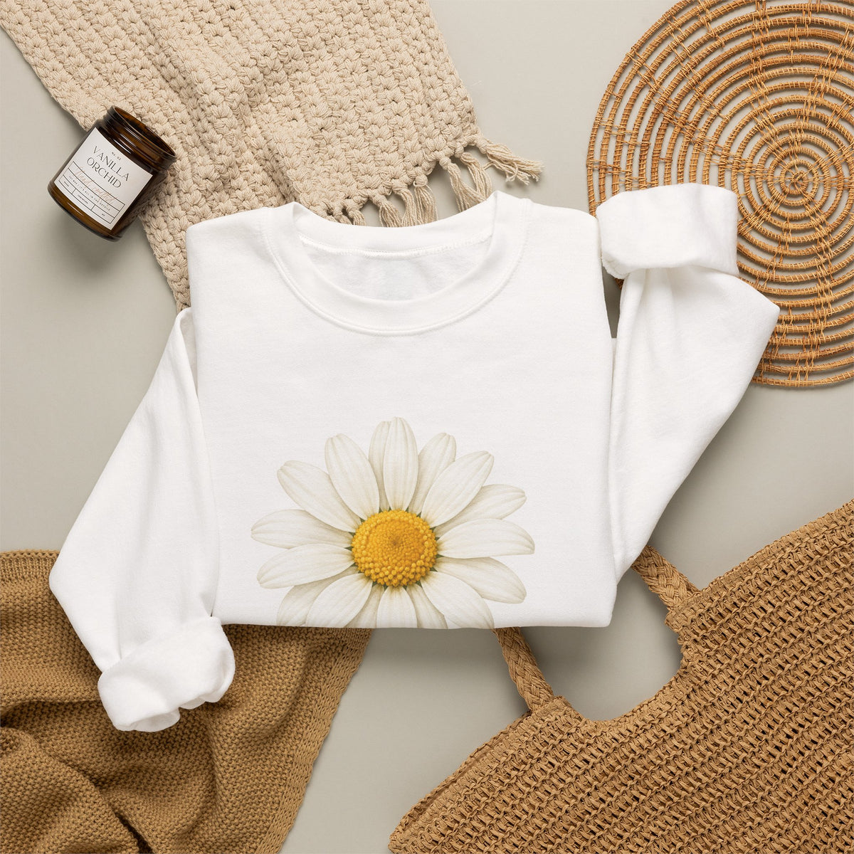 Daisy Flower Crewneck Sweatshirt
