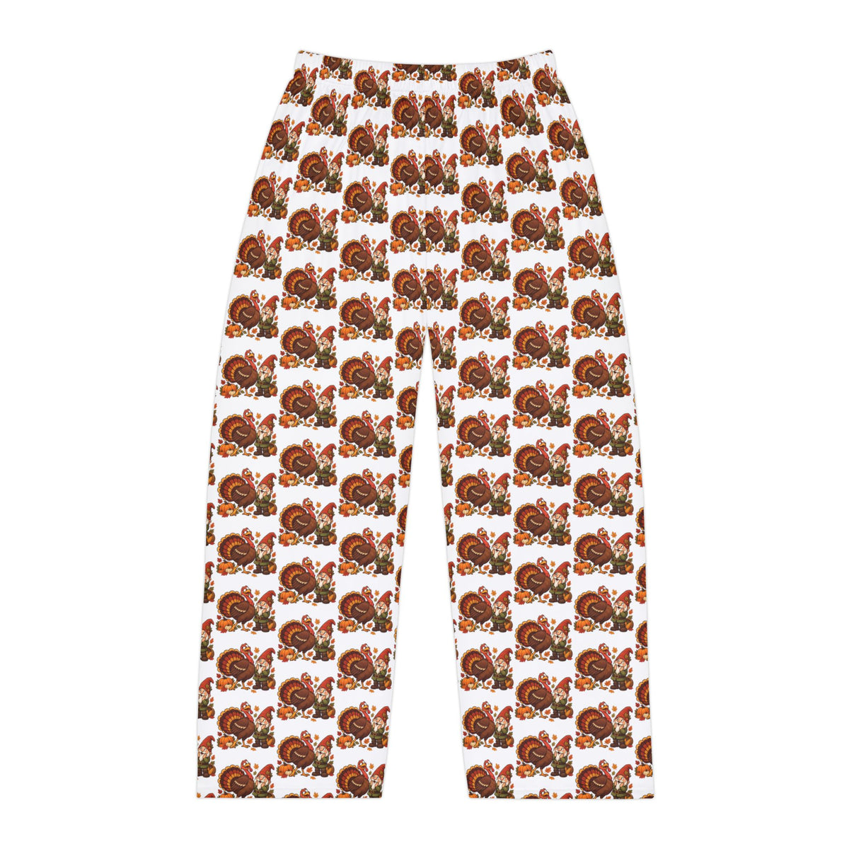 Men’s Pajama Pants – Cozy Autumn Pumpkin & Turkey Thanksgiving Print