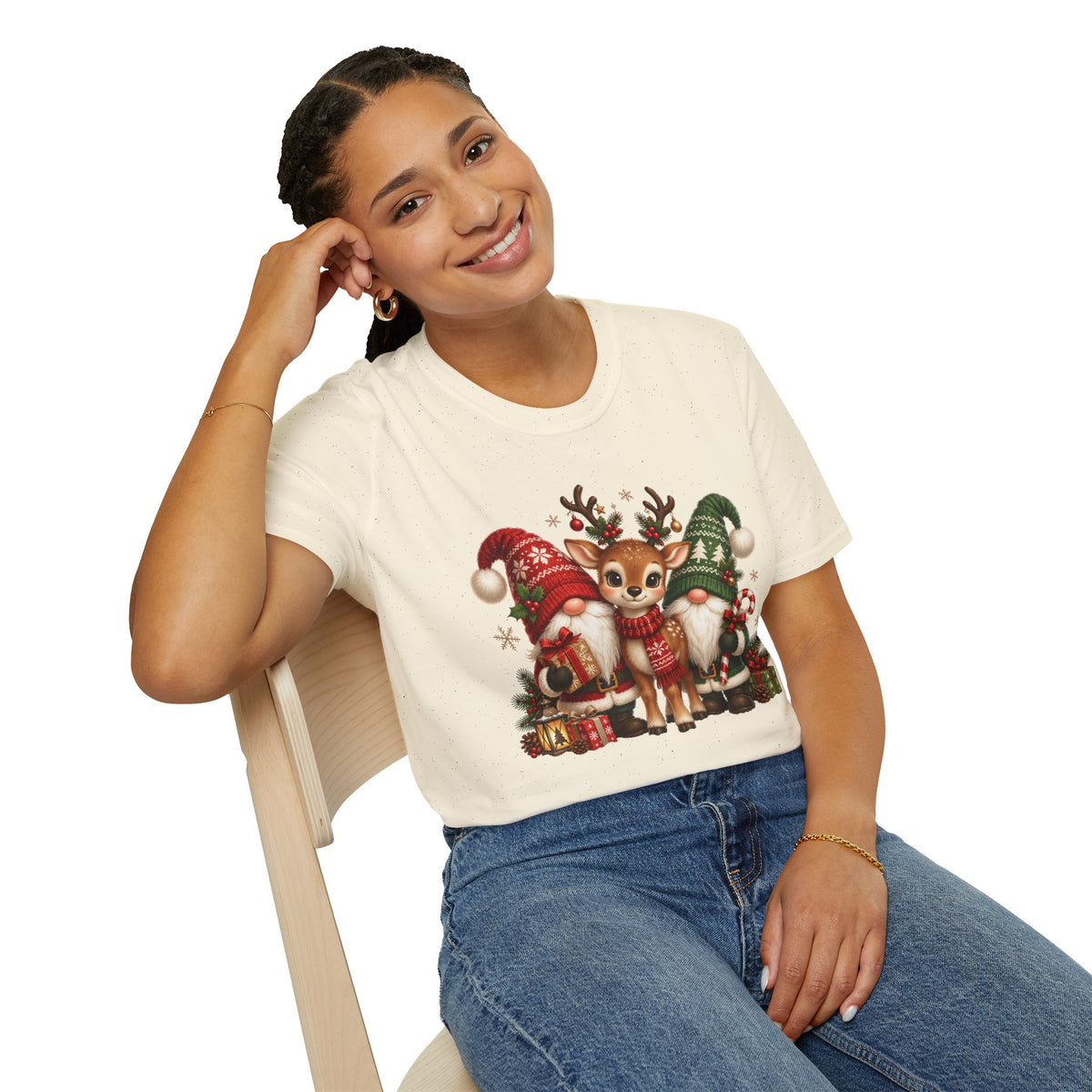 Christmas Reindeer and Bear Family T-Shirt