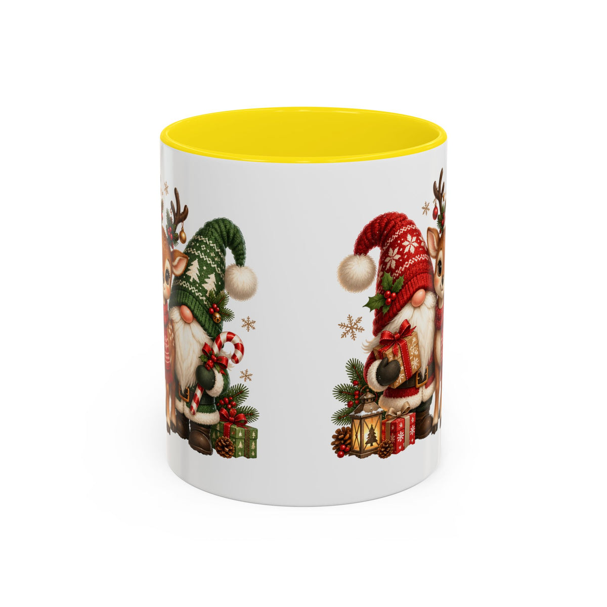 Festive Christmas Gnome and Reindeer Coffee Mug