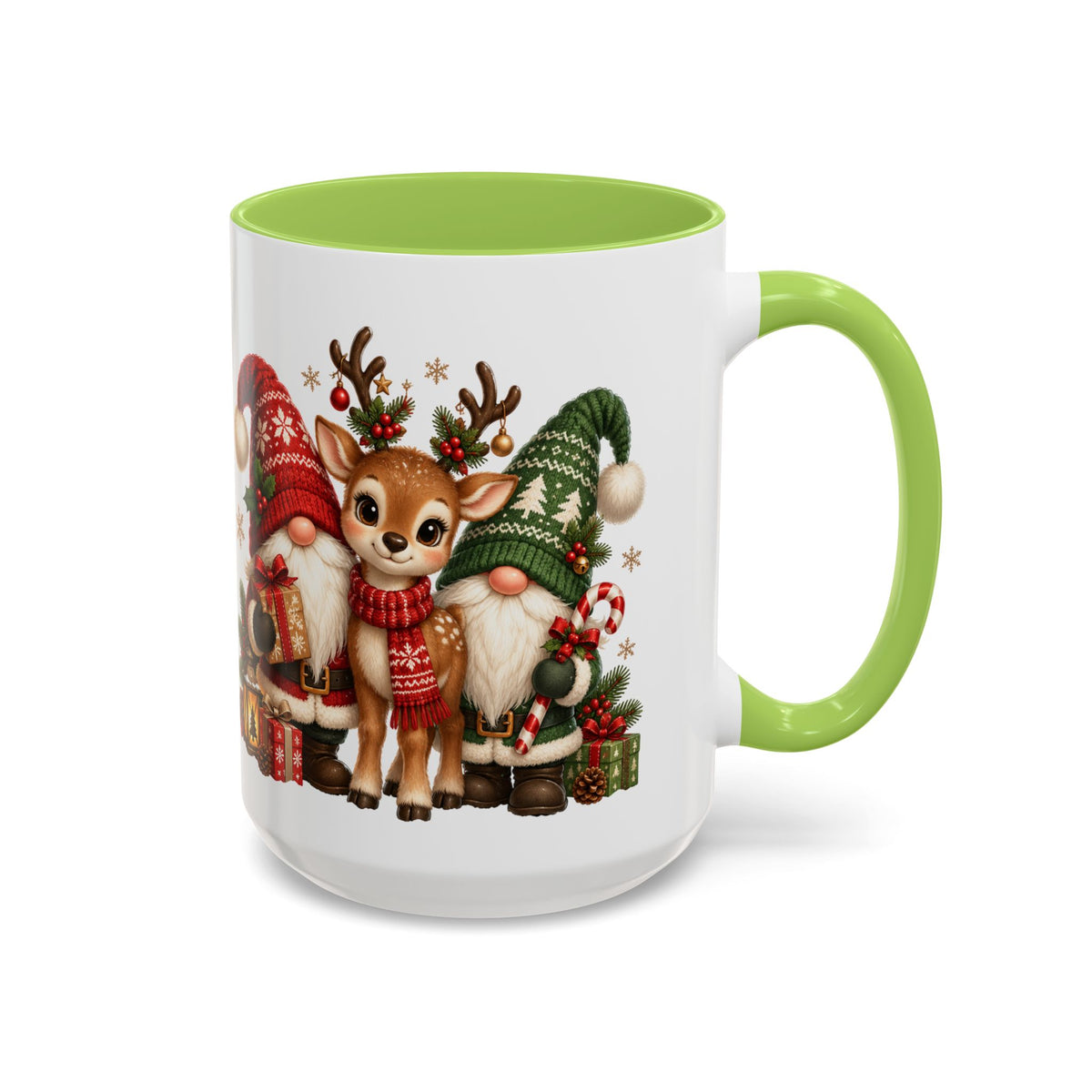 Festive Christmas Gnome and Reindeer Coffee Mug