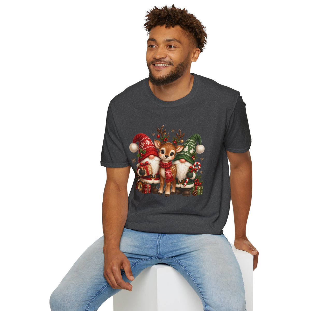 Christmas Reindeer and Bear Family T-Shirt