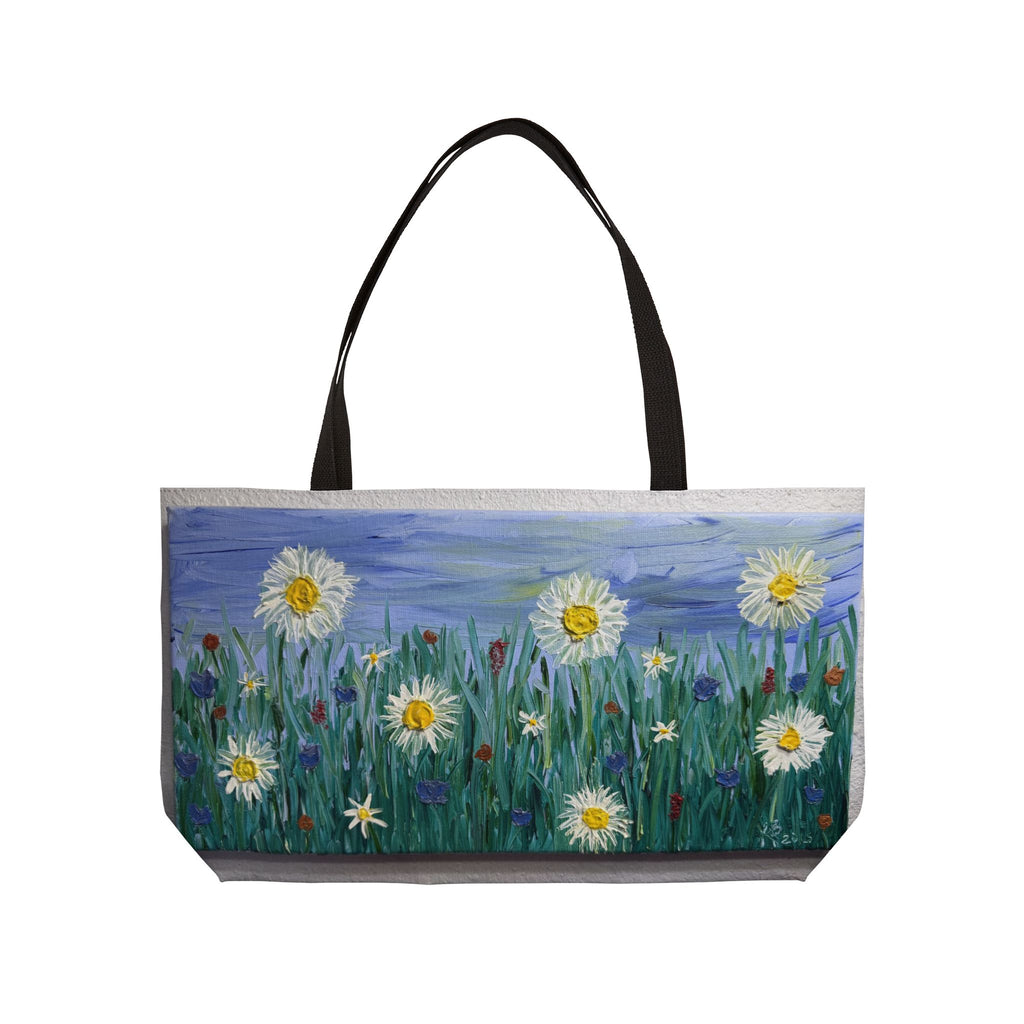 Daisy Meadow Weekender Tote — Floral Canvas Travel Bag