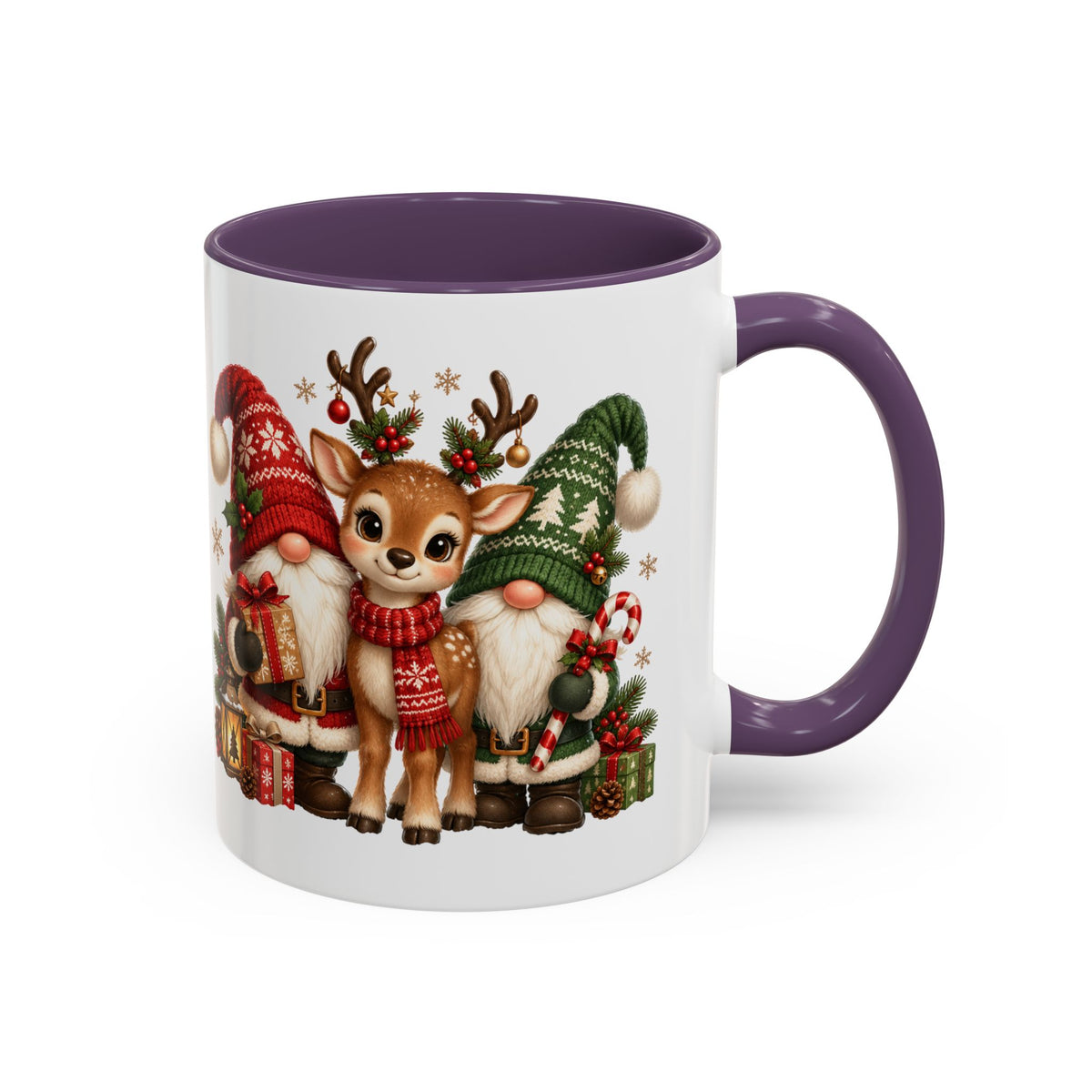 Festive Christmas Gnome and Reindeer Coffee Mug