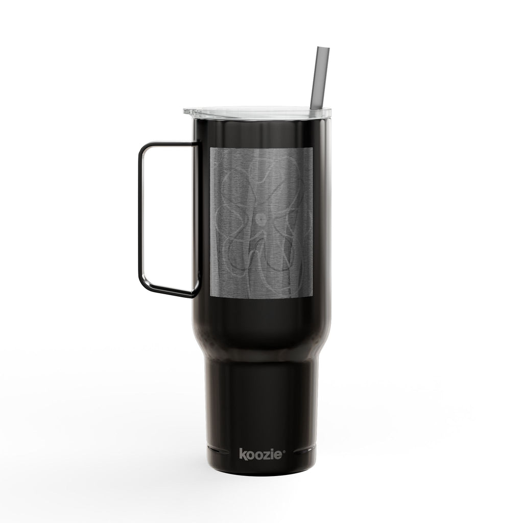 40oz Engraved Floral Insulated Tumbler with Lid & Straw