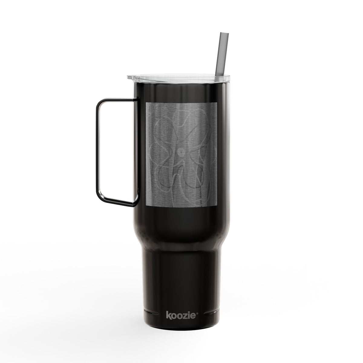 40oz Engraved Floral Insulated Tumbler with Lid & Straw