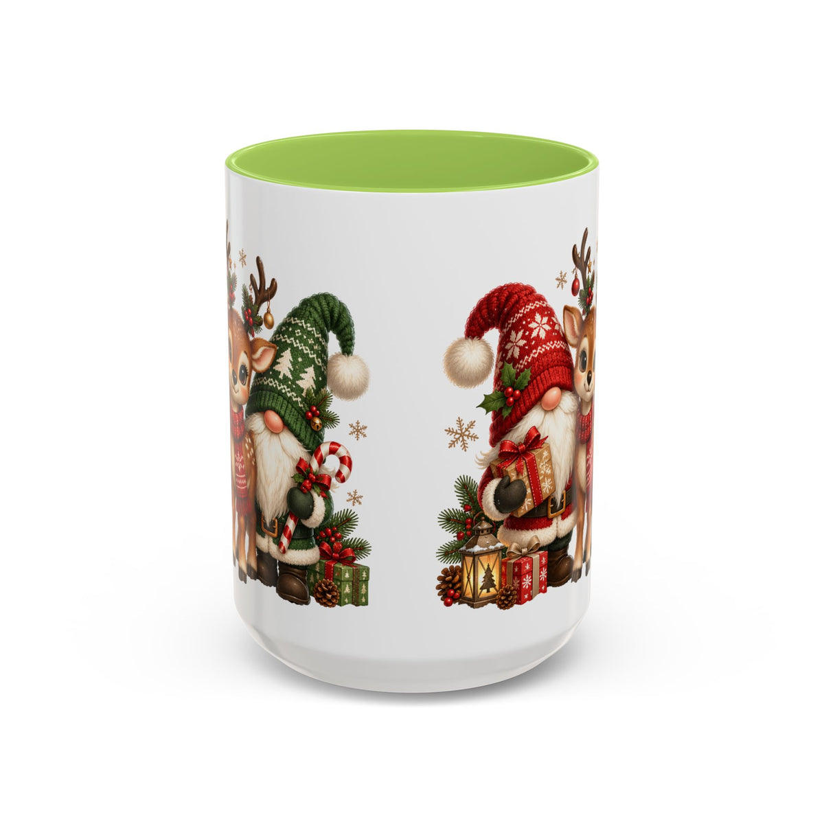 Festive Christmas Gnome and Reindeer Coffee Mug
