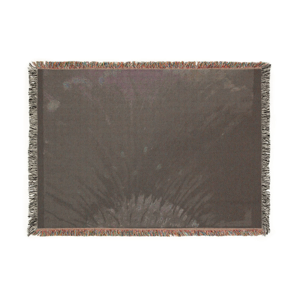 Dark Floral Woven Blanket — Moody Botanical Throw with Red Bloom Accents