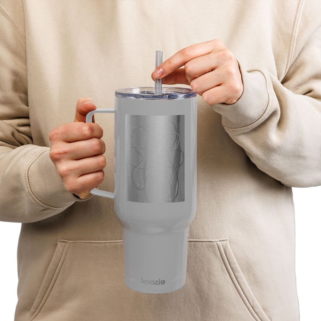 40oz Engraved Floral Insulated Tumbler with Lid & Straw