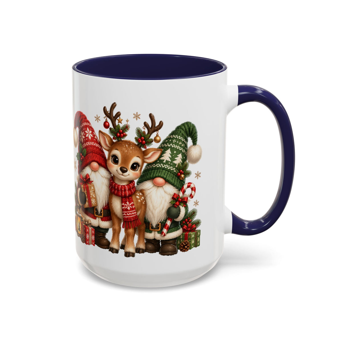 Festive Christmas Gnome and Reindeer Coffee Mug
