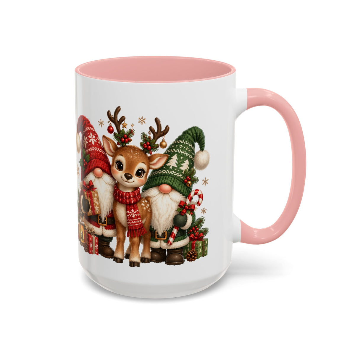 Festive Christmas Gnome and Reindeer Coffee Mug