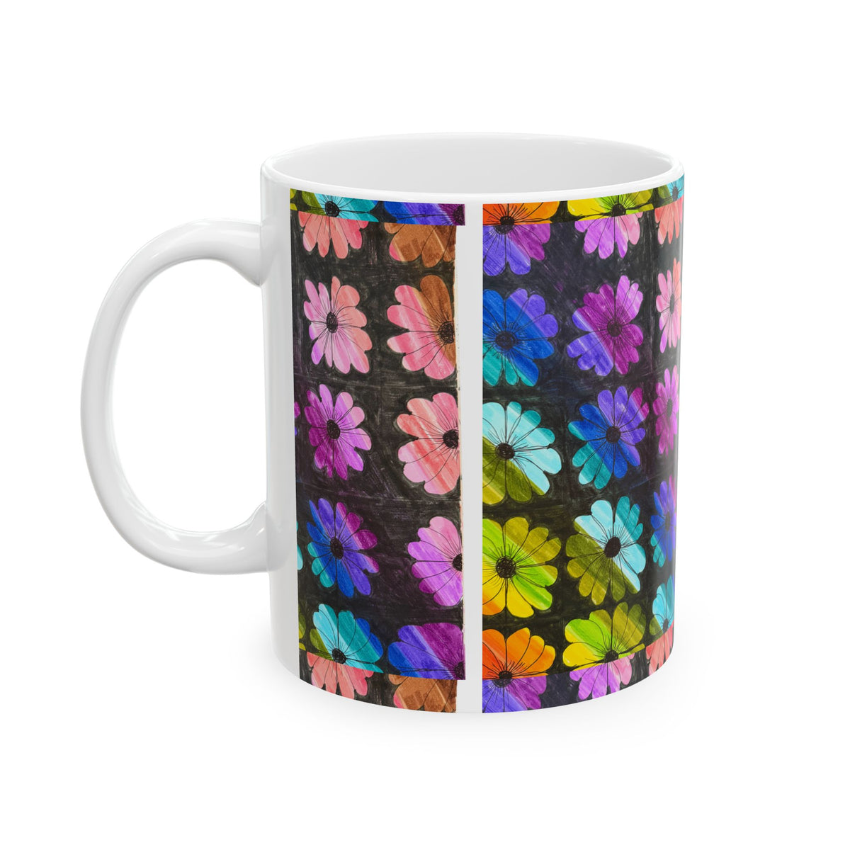 Colorful Wildflower Floral Ceramic Mug