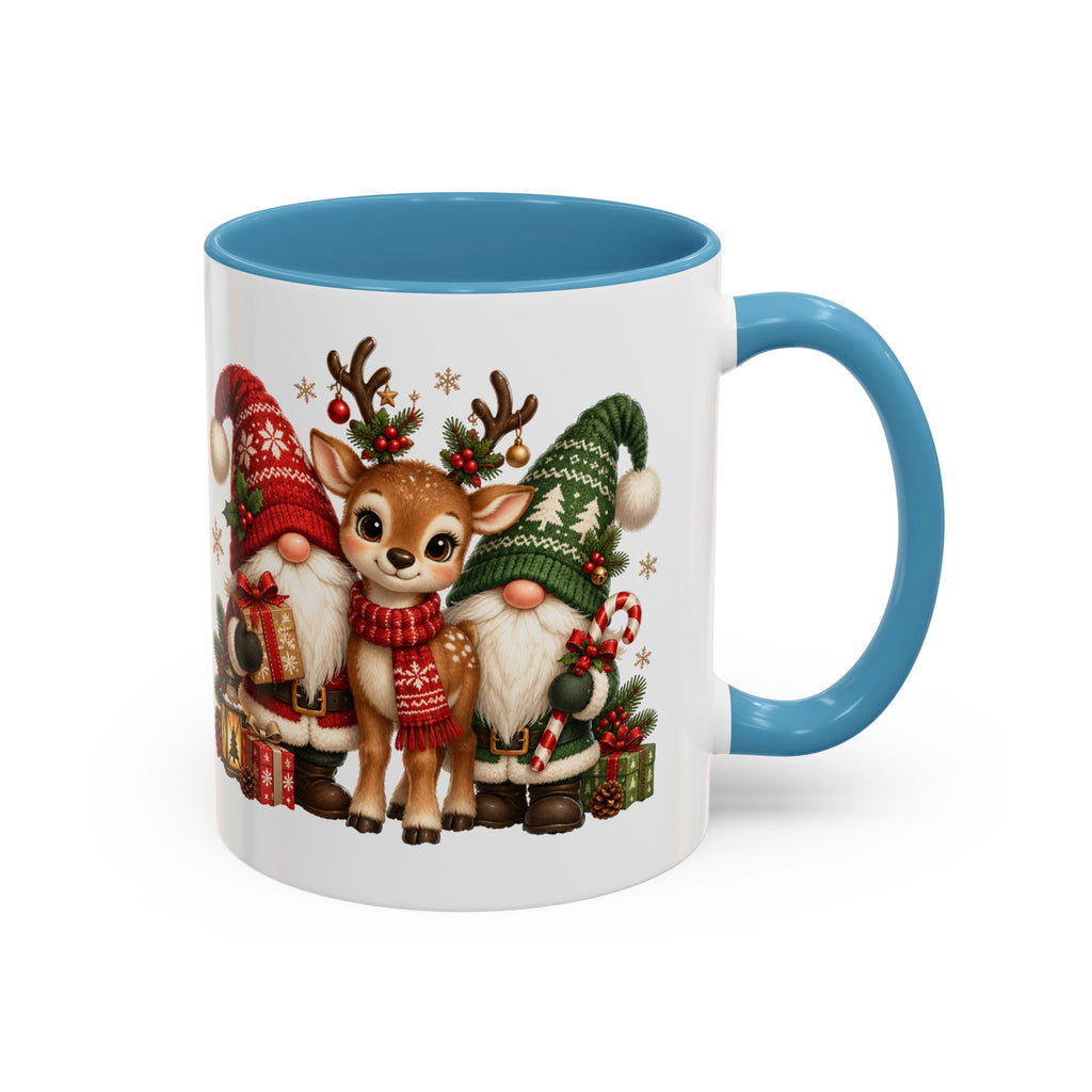 Festive Christmas Gnome and Reindeer Coffee Mug