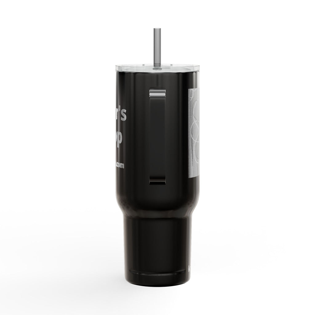 40oz Engraved Floral Insulated Tumbler with Lid & Straw