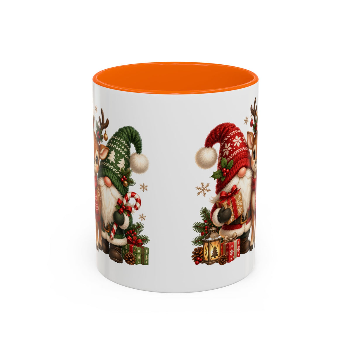 Festive Christmas Gnome and Reindeer Coffee Mug