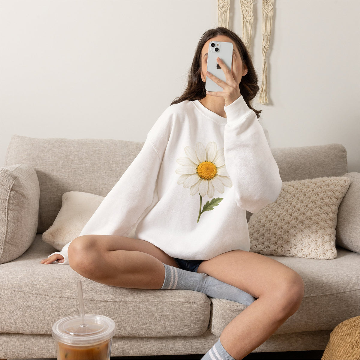 Daisy Flower Crewneck Sweatshirt