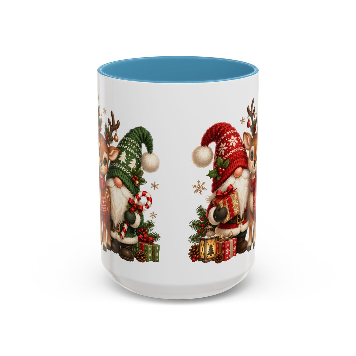 Festive Christmas Gnome and Reindeer Coffee Mug