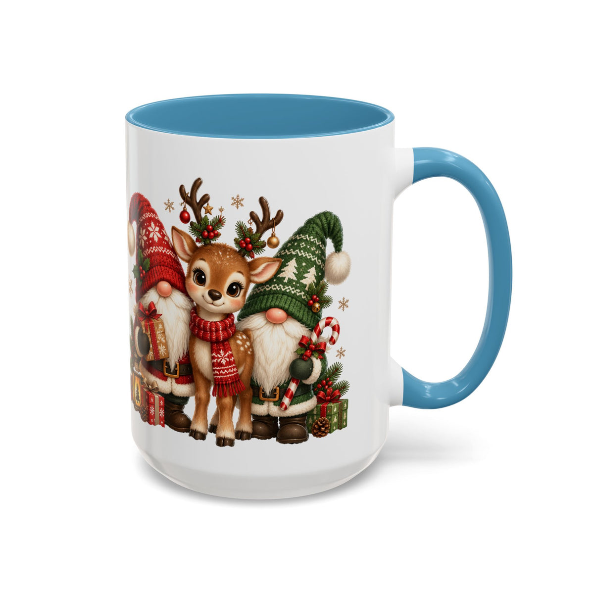 Festive Christmas Gnome and Reindeer Coffee Mug