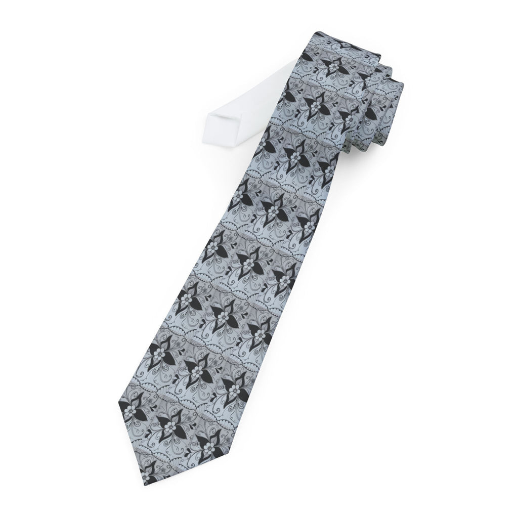 Gray Geometric Pattern Necktie