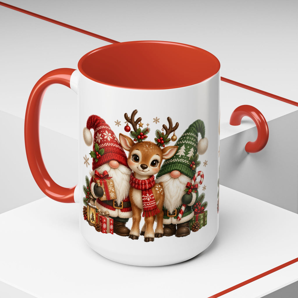 Festive Christmas Gnome and Reindeer Coffee Mug