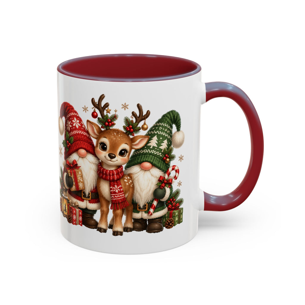 Festive Christmas Gnome and Reindeer Coffee Mug