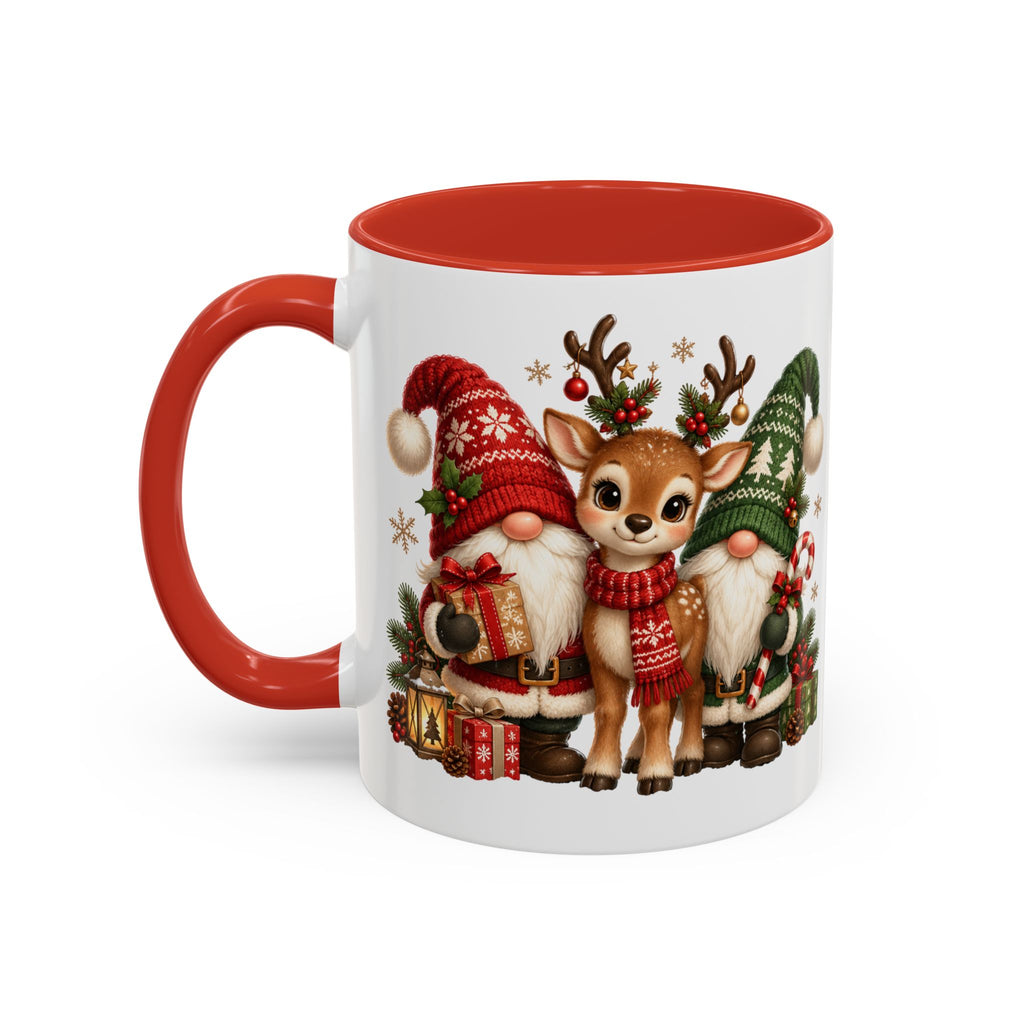 Festive Christmas Gnome and Reindeer Coffee Mug