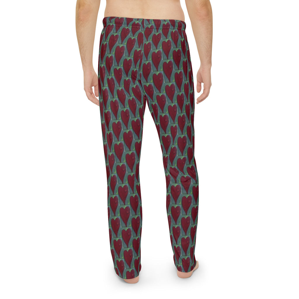 Men's Heart Pattern Pajama Pants