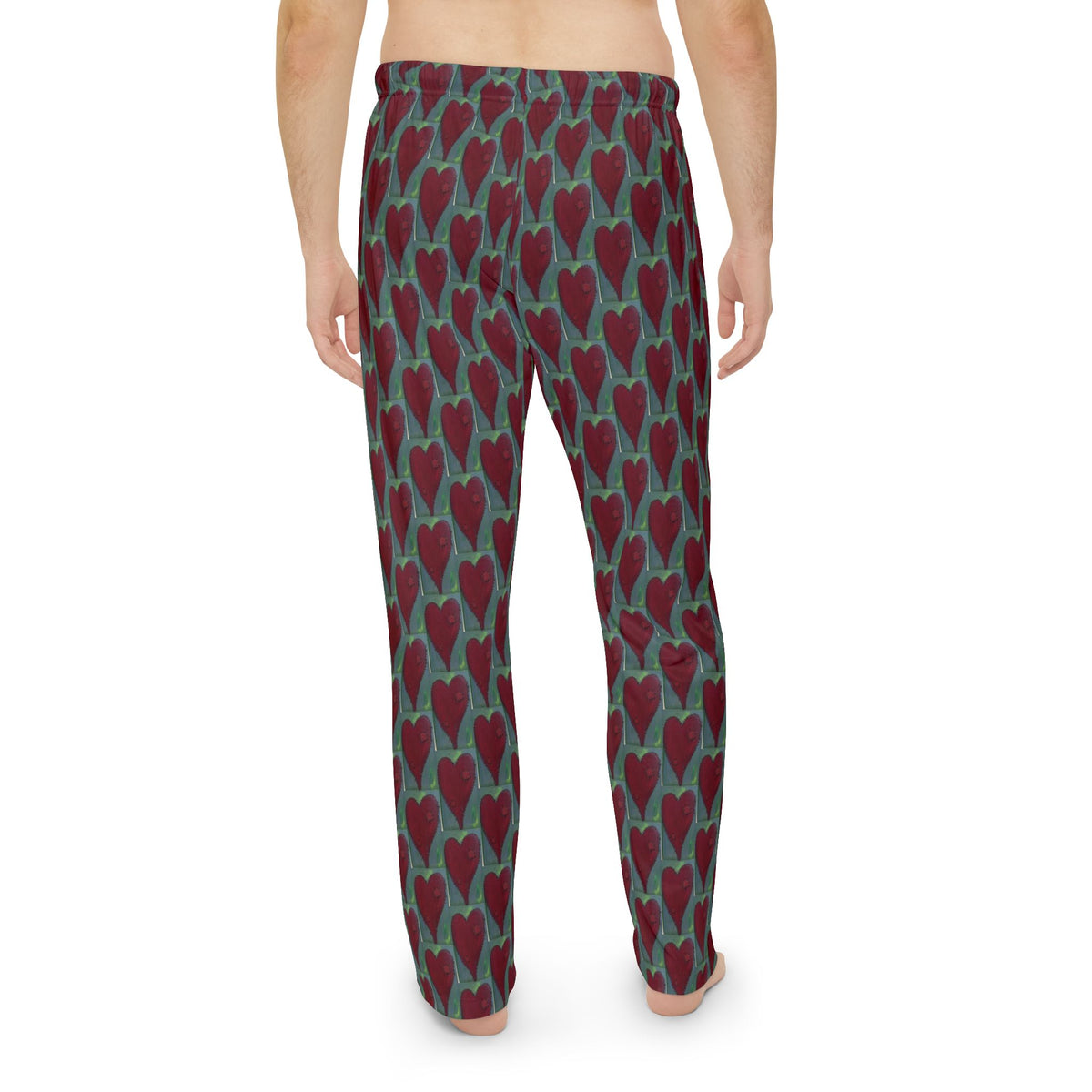 Men's Heart Pattern Pajama Pants