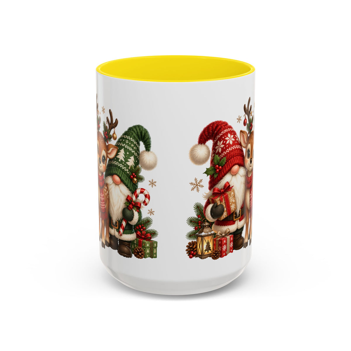 Festive Christmas Gnome and Reindeer Coffee Mug