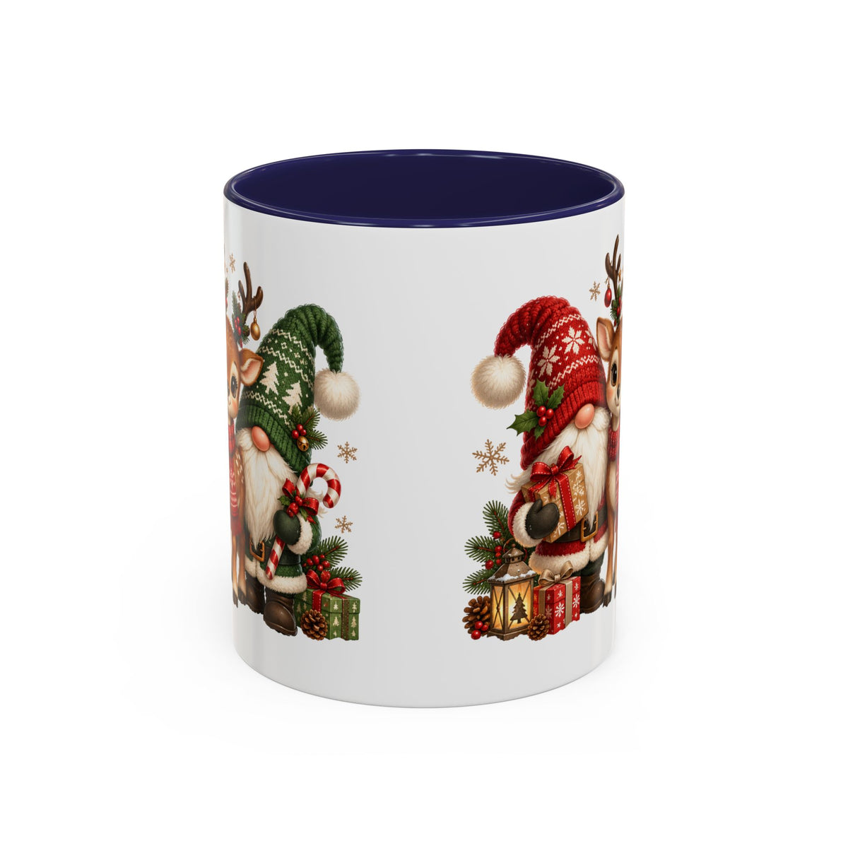 Festive Christmas Gnome and Reindeer Coffee Mug