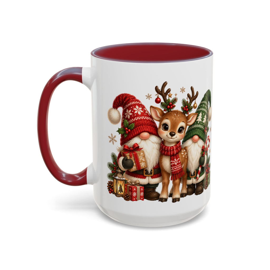 Festive Christmas Gnome and Reindeer Coffee Mug