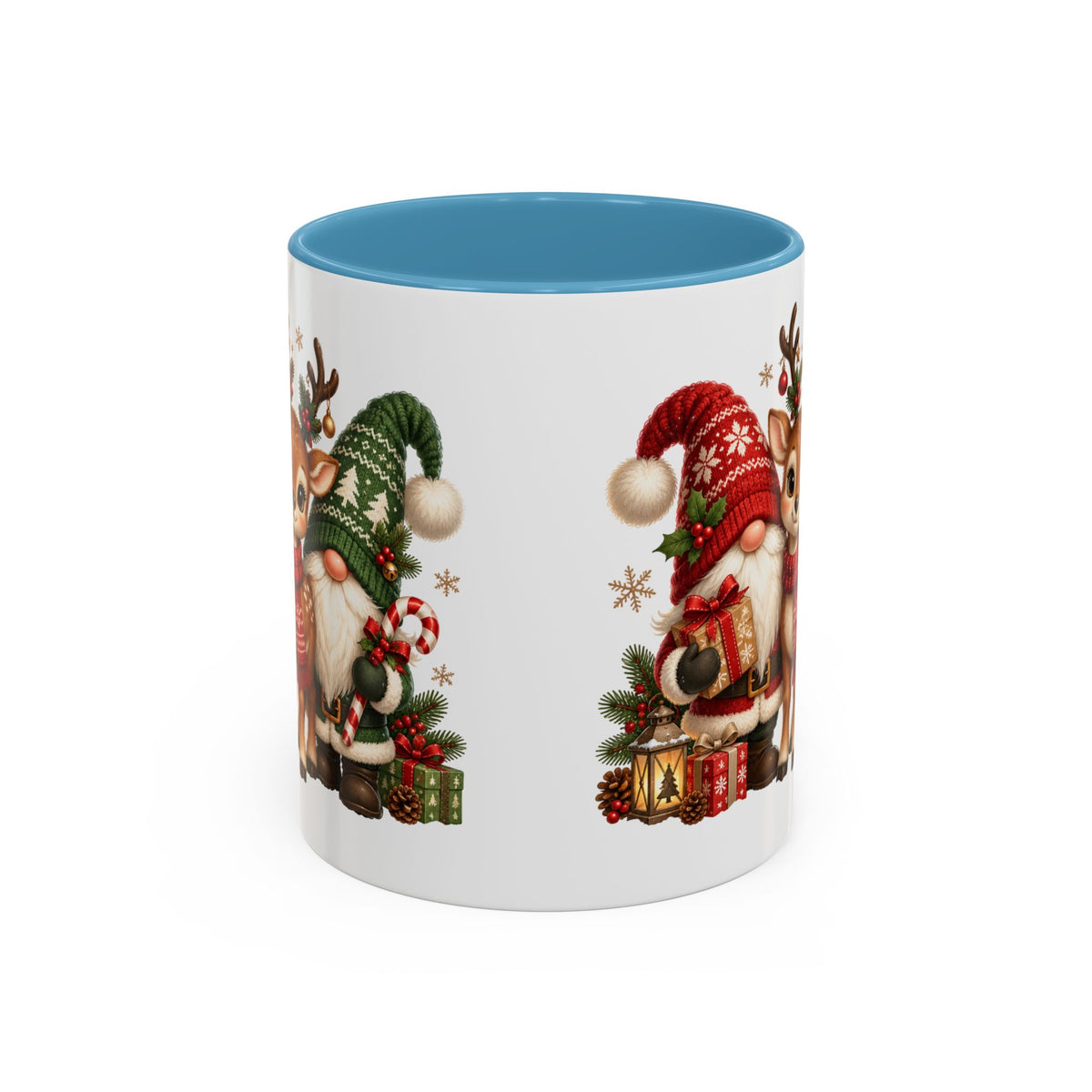 Festive Christmas Gnome and Reindeer Coffee Mug