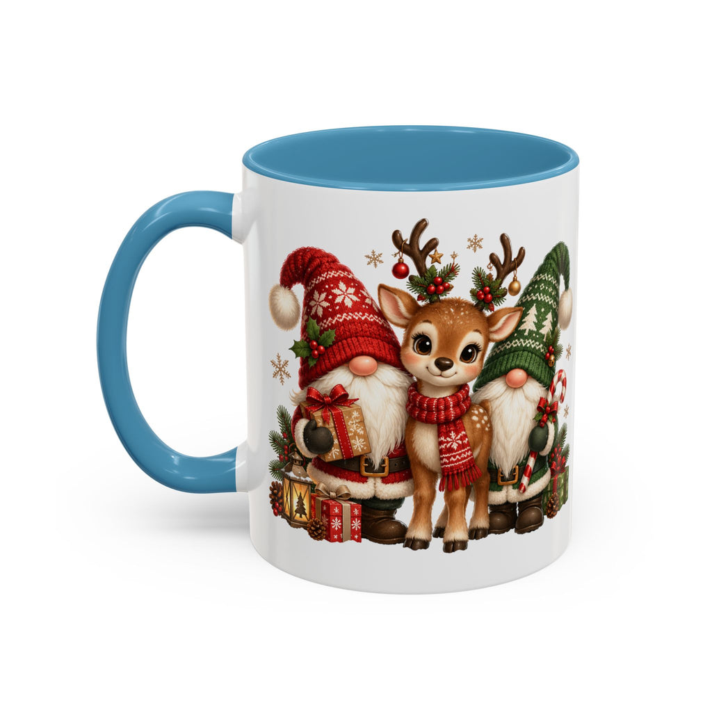 Festive Christmas Gnome and Reindeer Coffee Mug