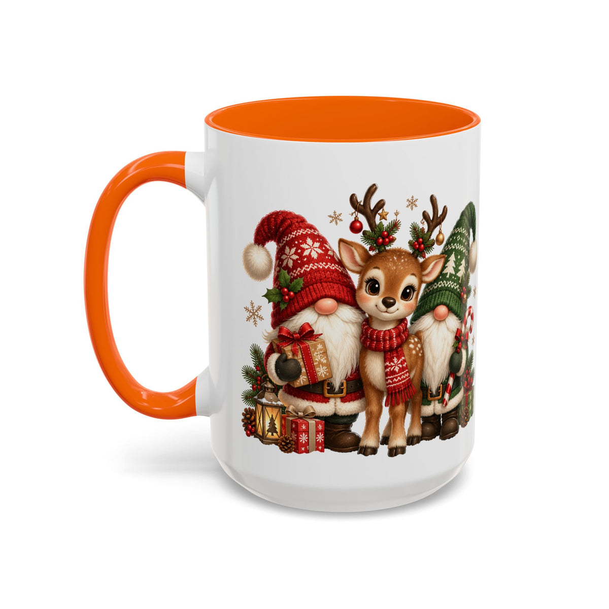 Festive Christmas Gnome and Reindeer Coffee Mug