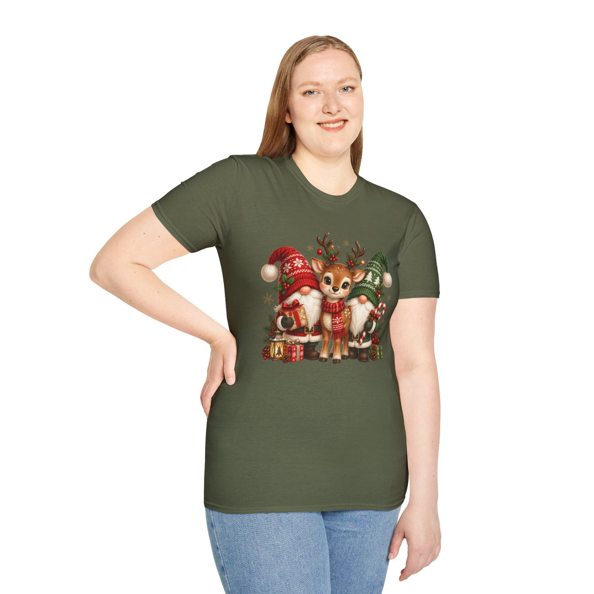 Christmas Reindeer and Bear Family T-Shirt